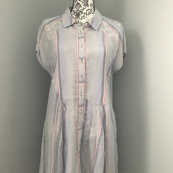 Free People New Spring Love Striped Tunic Top Red - Picture 3 of 9